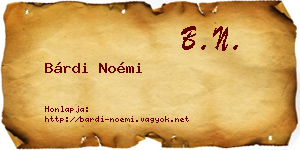Bárdi Noémi névjegykártya